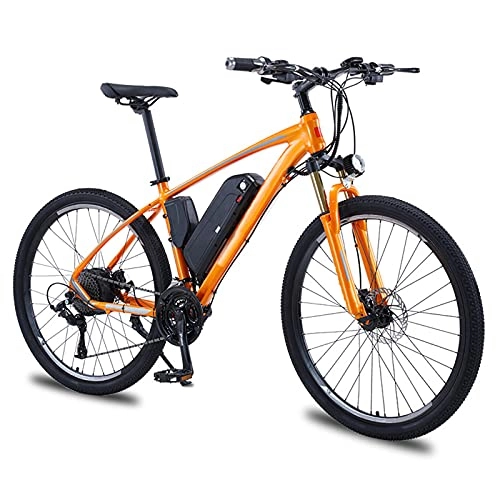 Electric Mountain Bike : Electric Mountain Bike, 27.5 Inches Snowbike, Fat Tire Bicycle E-Bike All Terrain, with 48V13AH Removable Lithium-Ion Battery 27 Speed Shifter, 48V500W Powerful Motor, Orange, 48V13AH