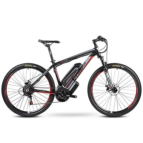 Electric Mountain Bike : Electric mountain bike 27-inch hybrid bicycle / (36V rear drive motor) 24 speed 5 speed power system mechanical disc brake cruiser up to 35KM / H, Red