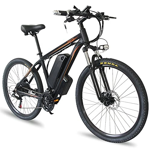 Electric Mountain Bike : Electric Mountain Bike 350W Motor E-Bike 26" Tire 35km / h Adult Ebike with Pedal Assist and 21 Speed 48V 10Ah 15Ah Removable Lithium Battery Suspension Fork0, Black, 10Ah