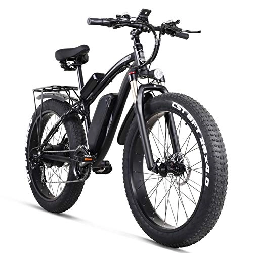 Electric Mountain Bike : Electric Mountain Bike, Electric Bike 1000W Electric Fat Bike Beach Bike Cruiser Electric Bicycle 48V17ah E-Bike Mountain Bike 26" X 4.0 Fat Tire Suitable for Various Roads Safe And Waterproof Electri