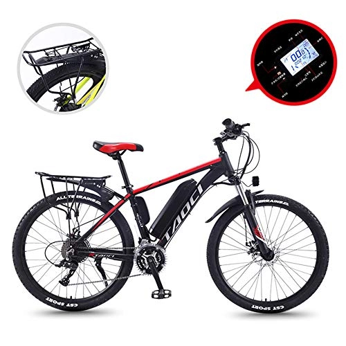 Electric Mountain Bike : Electric Mountain Bike Magnesium Alloy Ebikes Bicycles All Terrain 26" 36V 350W 13Ah Removable Lithium-Ion Battery Mountain Ebike for Men, Black 36V 13Ah80Km