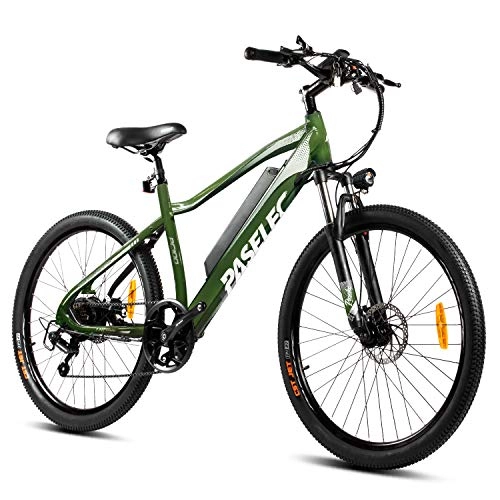 Electric Mountain Bike : Electric Mountain Bikes for Adults E-bike 350W Powerful Bicycle 48v 11.6AH Battery Ebike 26inch Aluminum Alloy Frame Suspension Fork with 7 Speed Gears & Power Energy Saving System (Green)
