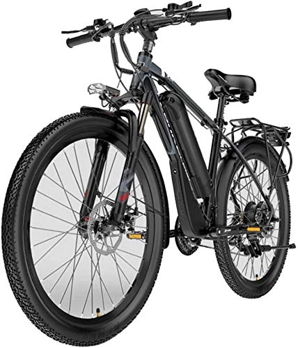Electric Mountain Bike : Electric Snow Bike, 26'' Electric Mountain Bike, Bicycles Outdoor for Adult 400W 48V 13Ah Removable Large Capacity Lithium-Ion Battery 21 Speed with LCD Display und Rear Seat Lithium Battery Beach Cru
