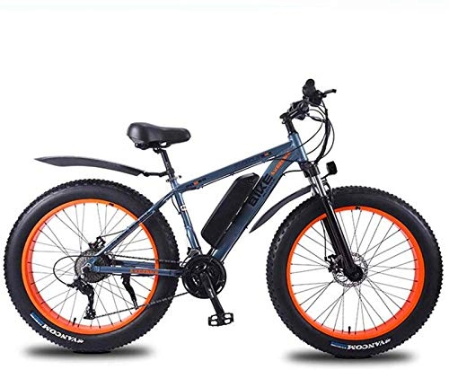 Electric Mountain Bike : Electric Snow Bike, 26 in Fat Tire Electric Bike for Adults 350W Mountain E-Bike with 36V Removable Lithium Battery and 27 Speed Gear Shift Kit Three Working Modes Maximum Load 330Lb Lithium Battery B