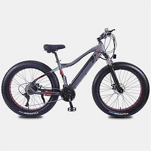 Electric Mountain Bike : Electric Snow Bike, 350W Mountain Electric Bikes 26In Fat Tire E-Bike with 27-Speed Transmission System and Charging Time 3 Hours Lithium Battery(10AH36V), Range of 35 Kilometers Lithium Battery Beach