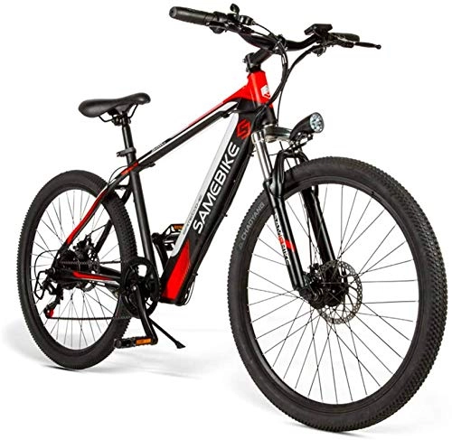 Electric Mountain Bike : Electric Snow Bike, Adult 26-Inch Electric Mountain Bike, E-MTB Magnesium Alloy 400W 48V Removable Lithium-Ion Battery All-Terrain 27-Speed Male and Female Bicycle Lithium Battery Beach Cruiser for Ad