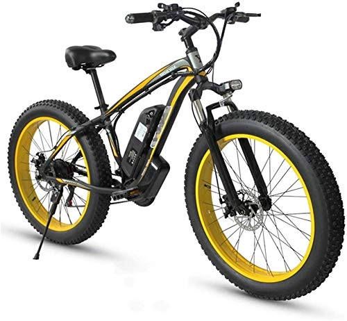 Electric Mountain Bike : Electric Snow Bike, Adult Fat Tire Electric Mountain Bike, 26 Inch Wheels, Lightweight Aluminum Alloy Frame, Front Suspension, Dual Disc Brakes, Electric Trekking Bike for Touring Lithium Battery Beac