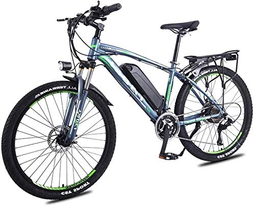 Electric Mountain Bike : Electric Snow Bike, Adults 26 Inch Wheel Electric Bike Aluminum Alloy 36V 13AH Lithium Battery Mountain Cycling Bicycle, Lithium Battery Beach Cruiser for Adults (Color : Green)