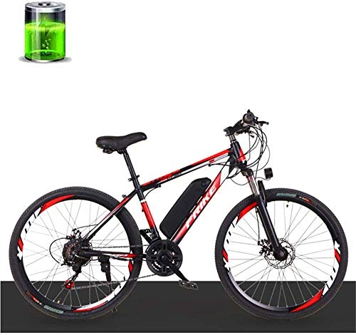 Electric Mountain Bike : Electric Snow Bike, Electric Mountain Bike, 26-Inch 27-Speed City Bike, 250W36V Motor 10AH Lithium Battery, Top Speed 35Km / H, Endurance 50Km, Adult Male and Female Off-Road Lithium Battery Beach Cruis