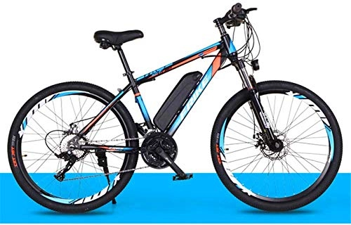 Electric Mountain Bike : Electric Snow Bike, Electric Mountain Bike 26-Inch with Removable 36V 8Ah Lithium-Ion Battery Three Working Modes Load Capacity 200 Kg Lithium Battery Beach Cruiser for Adults ( Color : Black Blue )