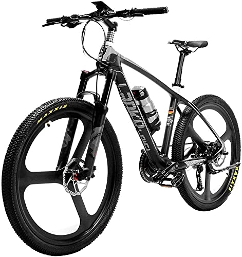 Electric Mountain Bike : Electric Snow Bike, Super-Light 18kg Carbon Fiber Electric Mountain Bike PAS Electric Bicycle with Altus Hydraulic Brake Lithium Battery Beach Cruiser for Adults
