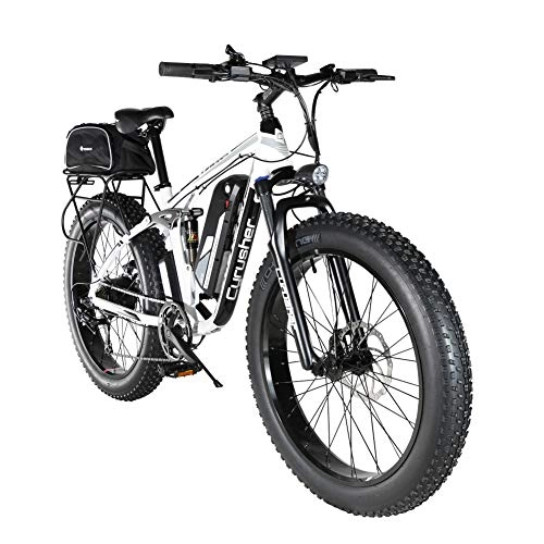 Electric Mountain Bike : Extrbici 48V 750W Electric Mountain Bike 26inch Fat Tire e-Bike Beach Cruiser Mens Sports Mountain Bike Full Suspension Lithium Battery Hydraulic Disc Brakes Delivery from CHINA warehouse
