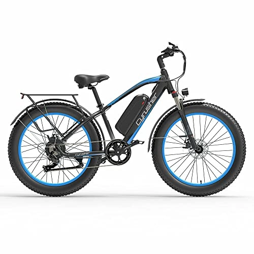 Electric Mountain Bike : Extrbici Electric Bike Battery 48V 250W 26 Inch Fat Tire Adult Electric Mountain Bike XF650 (blue)