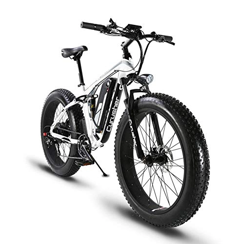 Electric Mountain Bike : Extrbici World xf800Limited Sale ATV Electric 1000W 48V 13A Electric Mountain Bike with Full Suspension and Table Smart USB Charging Stand & Fat Tire 26"x 4.0