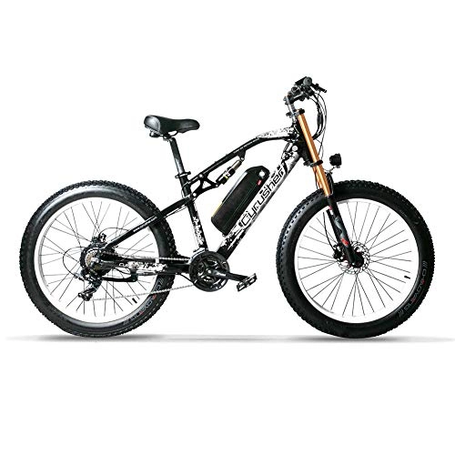 Electric Mountain Bike : Extrbici xf900 electric mountain bike 24-speed gears 66 x 43.2 cm aluminium frame mountain bike 36 V brushless hub motor(White)
