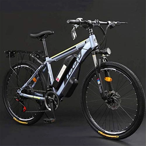 Electric Mountain Bike : Fangfang Electric Bikes, Adult 26 Inch Electric Mountain Bike, 36V Lithium Battery High-Carbon Steel 27 Speed Electric Bicycle, With LCD Display, E-Bike (Color : A, Size : 60KM)
