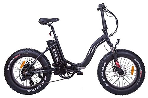 Electric Mountain Bike : Fat-Bike Electric Folding Pedal Bike Assisted 20" 500W Z-Tech Black