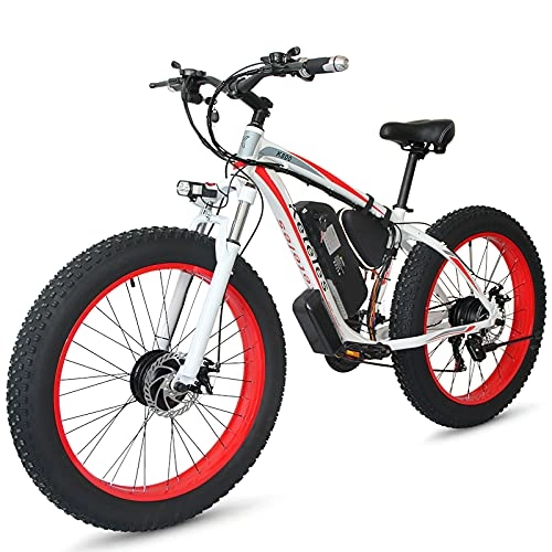 Electric Mountain Bike : Fat Tire Electric Bike Electric Mountain Bicycle Beach Dirt Bike 26" 4 Inch Ebike 1000W 17.5AH 48V with Shimano 21 Speeds Removable Lithium Battery, C, 48V350W17.5AH
