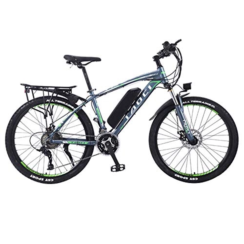 Electric Mountain Bike : FFF-HAT Adult Electric Mountain Bike, 26’’ 27 Speed Portable Lithium Battery Detachable Bicycle, Professional 27 Shift，green