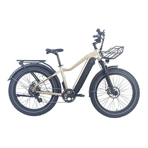 Electric Mountain Bike : FMOPQ Electric Bike26 Fat Tire 750W Electric Bicycle for Man Women 7-Speed Gear Speed E-Bike with 48V 16A Lithium Battery (Color : 48V / 750W)