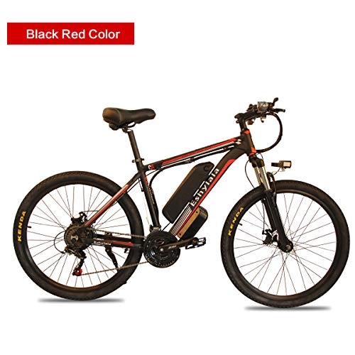 Electric Mountain Bike : FYJK Electric Mountain Bike, Electric Bicycle with Removable Lithium-Ion Battery for Adults, Blackred36V350W10A