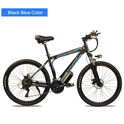 Electric Mountain Bike : FYJK Electric Mountain Bike with Removable Large Capacity Lithium-Ion Battery, blackblue36V350W10AH