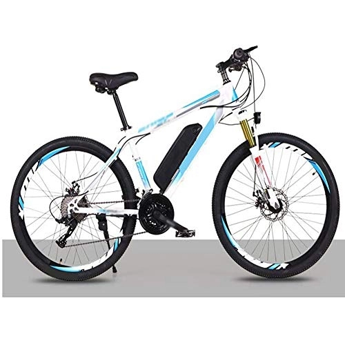 Electric Mountain Bike : FZYE 26 In electric Bikes, 36V Lithium Battery Save Bike Bicycle Double Disc Brake Shock Absorber Adult Outdoor Cycling Travel, White