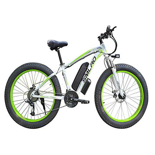 Electric Mountain Bike : FZYE 26 inch Electric Bikes, Fat tire Bikes LCD display control instrument 21 speed Gears Outdoor Cycling Adult, Green