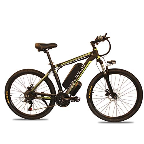 Electric Mountain Bike : GASLIKE 26 Inch 48V Mountain Electric Bikes for Adult 350W Cruise Control Urban Commuting Electric Bicycle Removable Lithium Battery Three Working Modes, Yellow, 8Ah 350W