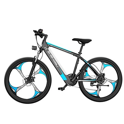 Electric Mountain Bike : GASLIKE 26 Inch Electric Mountain Bike for Adult, Fat Tire Electric Bike for Adults Snow / Mountain / Beach Ebike with Lithium-Ion Battery, Blue