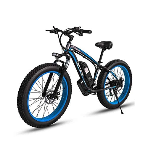 Electric Mountain Bike : GASLIKE Adult 26 Inch Electric Mountain Bike, 48V Lithium Battery Aluminum Alloy 18.5 Inch Frame 27 Speed Electric Snow Bicycle, With LCD Display, C, 10AH