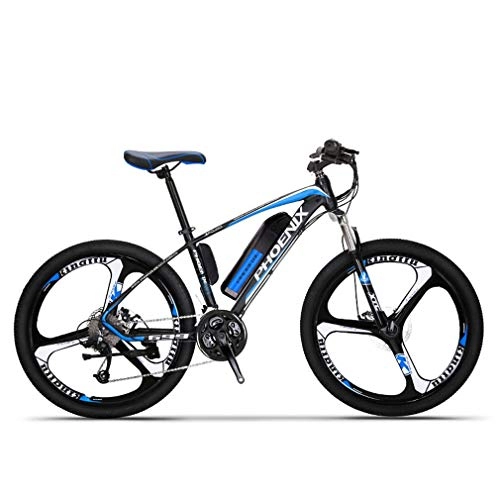 Electric Mountain Bike : GASLIKE Adult Electric Mountain Bike, 250W Snow Bikes, Removable 36V 10AH Lithium Battery for, 27 speed Electric Bicycle, 26 Inch Magnesium Alloy Integrated Wheels, Black