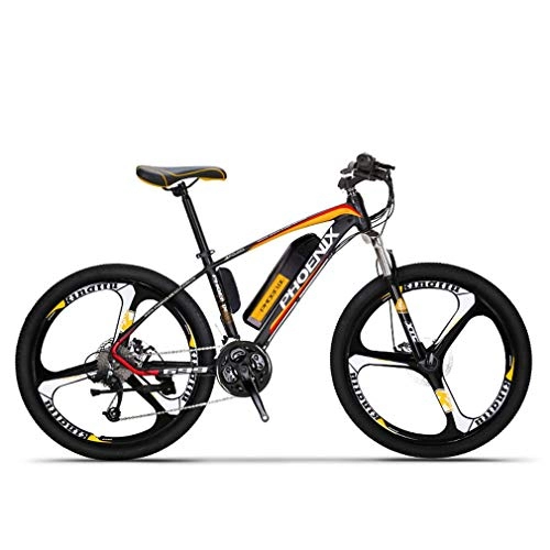 Electric Mountain Bike : GASLIKE Adult Electric Mountain Bike, 250W Snow Bikes, Removable 36V 10AH Lithium Battery for, 27 speed Electric Bicycle, 26 Inch Magnesium Alloy Integrated Wheels, Orange