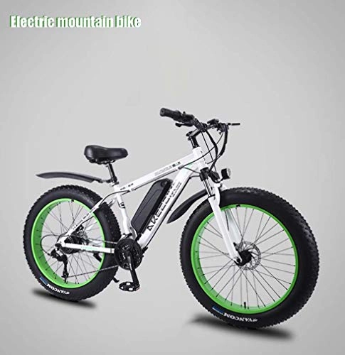 Electric Mountain Bike : GASLIKE Adult Mens Electric Mountain Bike, Removable 36V 10AH Lithium Battery, 350W Beach Snow Bikes, Aluminum Alloy Off-Road Bicycle, 26 Inch Wheels, B, 21 speed