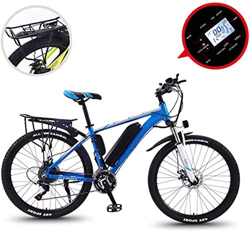 Electric Mountain Bike : GBX Bike, Scooter, 26" 36V 350W Mountain Bike with 8-13Ah Removable Lithium-Ion Battery and Led Display, for Outdoor Cycling Travel and Commute, Blue 13Ah, Blue 13Ah