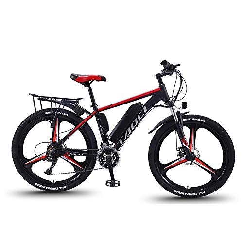 Electric Mountain Bike : GFKD Electric Bikes for Adult, Mens Mountain Bike Magnesium Alloy Ebikes Bicycles All Terrain 26" 36V 350W Removable Lithium-Ion Battery for Outdoor Cycling Travel Work Out, Black, 13AH90KM