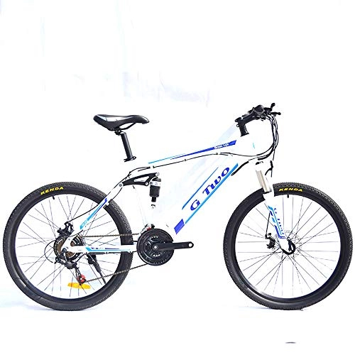 Electric Mountain Bike : GG 26" Intelligent Pedal Assist Electric Bicycle Mountain Bike, 250W / 350W Brushless Motor, 36V / 48V Invisible Lithium Battery, Aluminum Alloy Frame, Dis-brake&Hydraulic Brake(White SW, 21S 250W 36V8.7Ah)