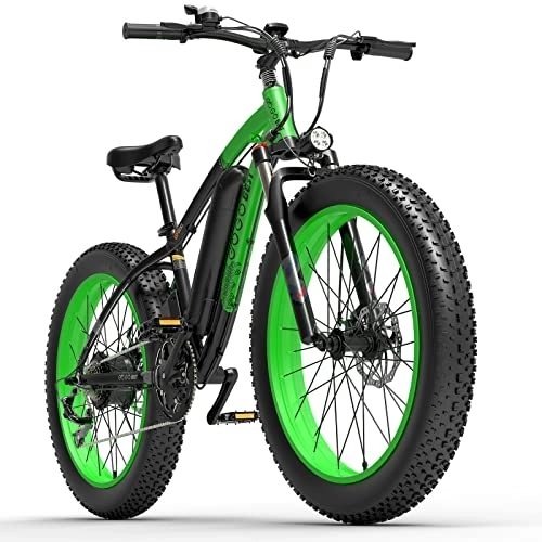 Electric Mountain Bike : GOGOBEST Fat Tire Electric Bike GF600, 26 Inch Electric Mountain Bike for Adults 3 Work Modes, Green