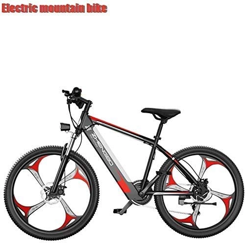 Electric Mountain Bike : GQQ Variable Speed Bicycle, Adult Mens Electric Mountain Bike, 48V 10Ah Lithium Battery, 400W Student Electric Bikes, 27 Speed Electric Snow, 26 Inches Magnesium Alloy Wheels, B, B