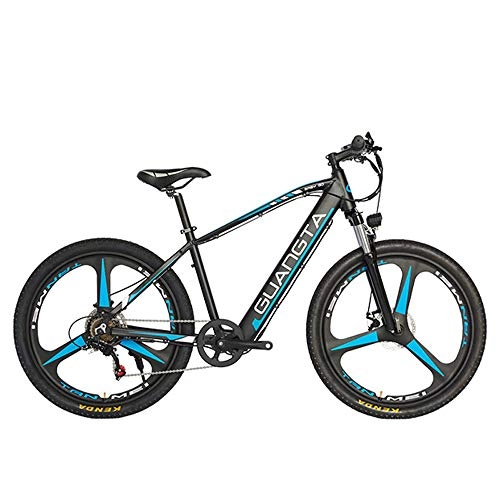 Electric Mountain Bike : GTWO 27.5 Inch 750W Electric Bicyle Mountain Bike 48V 15Ah Large Capacity Built-in Battery Lockable Suspension Fork (Black Blue B, Hydraulic Disc Brake)