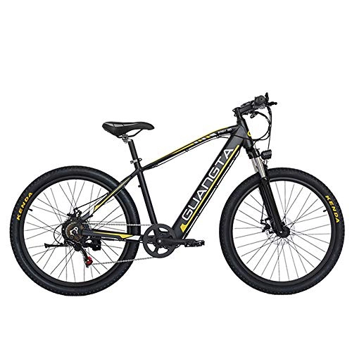Electric Mountain Bike : GTWO 27.5 Inch 750W Electric Bicyle Mountain Bike 48V 15Ah Large Capacity Built-in Battery Lockable Suspension Fork (Black Yellow A, Mechanical Disc Brake)