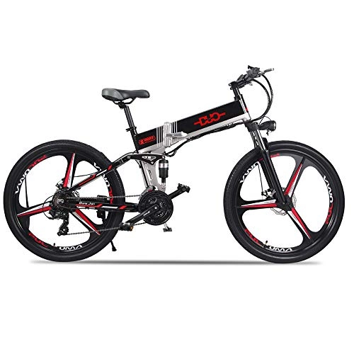 Electric Mountain Bike : GUNAI Electric Mountain Bike, 26 inches Folding E-bike with Removable Battery, 21-speed Shimano Transmission System
