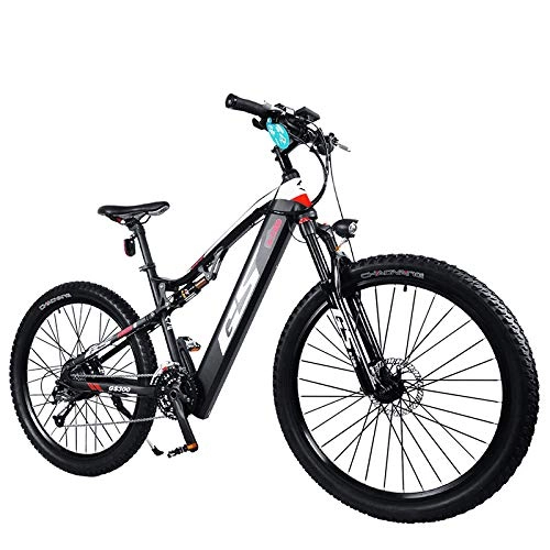 Electric Mountain Bike : H&G 27.5'' Electric Mountain Bike for Adults, 240W Electric Bike 27 Speed Gear 48V / 17AH High-Efficiency Lithium Battery, Tire 27.5"x2.8'', black