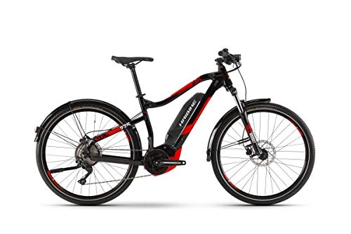 Electric Mountain Bike : HAIBIKE Sduro Hardseven 2.5 Street Yamaha 400Wh 10v Black / Red Size 35 2019 (eMTB Hardtail)