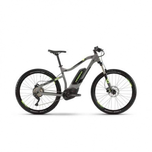 Electric Mountain Bike : HAIBIKE Sduro HardSeven 4.0 27.5 Inch Pedelec E-Bike MTB Grey / Black / Green 2019, Grau / Schwarz / Grn, M
