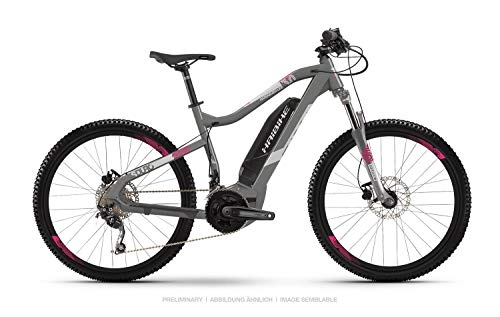 Electric Mountain Bike : HAIBIKE Sduro HardSeven Life 3.0 27.5 Inch Women's Pedelec E-Bike MTB Grey / Coral Red 2019: Size: L