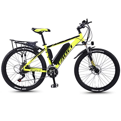 Electric Mountain Bike : HAOYF 350W Electric Bicycle for Adults, 3 Riding Modes, Removable 36V 10AH Lithium Battery, Lockable Suspension Fork, Shimano 21-Speed Transmission System, Green, Spoke Wheel