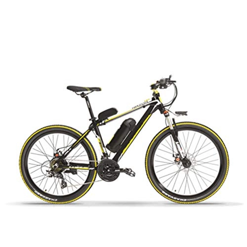 Electric Mountain Bike : Heatile Electric Bicycle Aluminum alloy frame 48V10ah lithium battery 240W high speed brushless motor for daily attendance, sports fitness, hiking, self-driving tour, Yellow