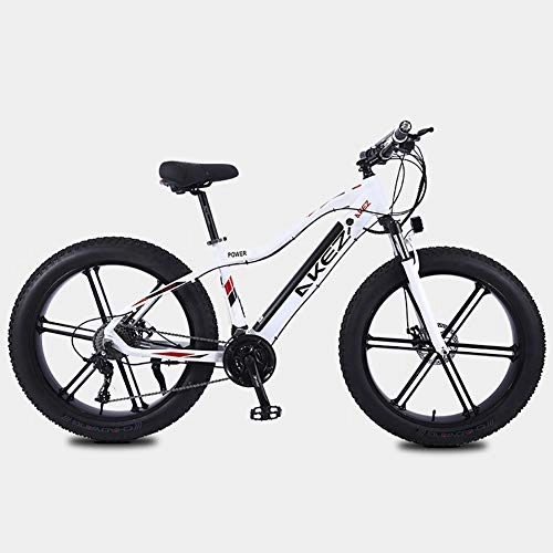Electric Mountain Bike : HECHEN Electric Snow Bike Mens 38V 350W Mountain Bike 27 Speeds E-Bike 26 inch Aluminum Slloy Frame Fat Tire Road Bicycle MTB with Hydraulic Disc Brakes, left LCD screen