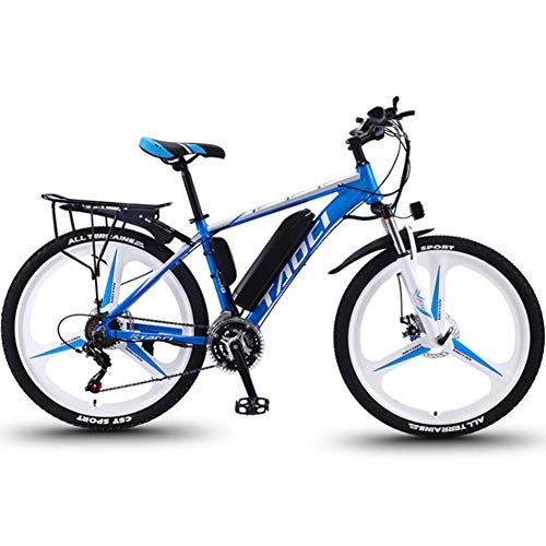 Electric Mountain Bike : HFJKD Magnesium Alloy Electric Bicycles, All Terrain Mountain Bike, 36V 350W Removable Lithium-Ion Battery E-Bike, for Outdoor Cycling Travel Work, Blue